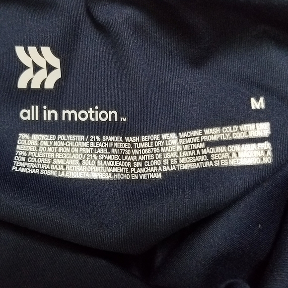 All In Motion Navy Blue High Rise Athletic Stretch Legging M - Picture 4 of 4